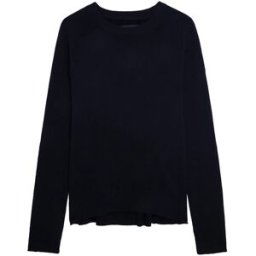 Zadig&Voltaire Pull Cici Patch 100% Cachemire Encre - Taille M - Femme