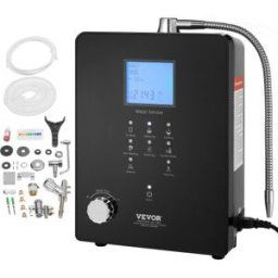 VEVOR Ioniseur d'Eau PH 3-11,2 Purificateur d'Eau à l'Acide Alcalin ORP +500 à -800 mV Électrolyseur Électrode 9 Plaques 6 Réglages d’Eau 9000 L par Filtre Nettoyage Auto Système de Filtration d'Eau