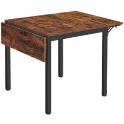 VASAGLE Table extensible industriel, Brun Vintage Noir