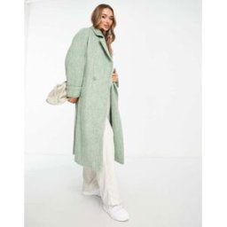 ASOS DESIGN - Manteau habillÃ© brossÃ© en laine mÃ©langÃ©e - Vert pastel Vert 46 female