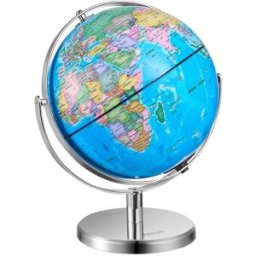 VEVOR Globe terrestre rotatif avec support, 330,2 mm, globe géographique éducatif avec fuseau horaire précis, matériau ABS, globe rotatif à 720° pour enfants, apprentissage géo en classe (Langue : anglais)