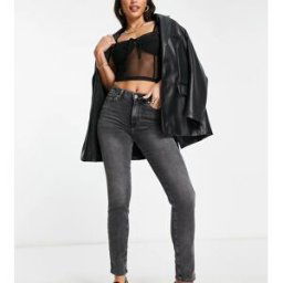 Only Tall - Emily - Jean droit - Gris dÃ©lavÃ© Gris W28 L36 female