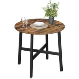 VASAGLE Table à manger marron rustique et noir, Brun Vintage Noir