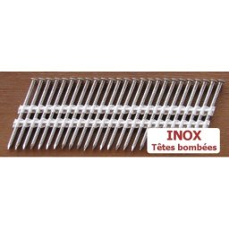 Pointes 34° INOX 3.1x63 TB CRANTEES boite de 2200 SANS gaz