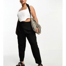 Asos Curve ASOS DESIGN Curve - Pantalon ajustÃ© coupe fuselÃ©e - Noir Noir 44 female