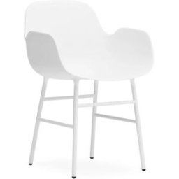 Normann Copenhagen Fauteuil Form pieds en métal Blanc