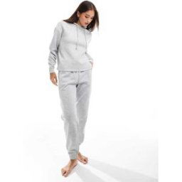 Pieces - Pantalon de jogging d'ensemble avec taille Ã nouer - Gris clair chinÃ© Gris XXL female