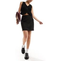 Vero Moda - Mini-jupe imitation daim - Noir Noir XS female