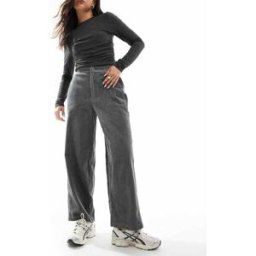 ASOS DESIGN - Pantalon ample en velours cÃ´telÃ© - Anthracite-Gris Gris 36 female
