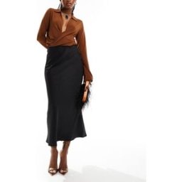 Vila - Jupe longue en satin - Noir Noir 42 female