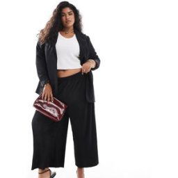 Asos Curve ASOS DESIGN Curve - Jupe-culotte ample et plissÃ©e - Noir Noir 56 female