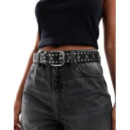 ASOS DESIGN - Ceinture taille et hanches cloutÃ©e pour jean - Noir Noir 2XS-XS female