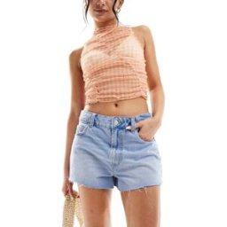 ASOS DESIGN - Short en jean dÃ©contractÃ© - Bleu dÃ©lavÃ© Bleu 38 female