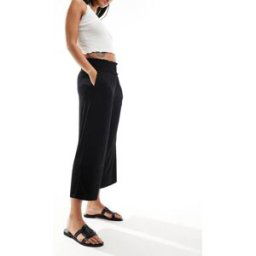 ASOS DESIGN - Jupe-culotte courte avec taille froncÃ©e - Noir Noir 32 female