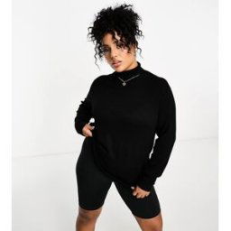 Only Curve - Pull col roulÃ© - Noir Noir S female