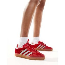 adidas Originals - Gazelle Indoor - Baskets en velours - Rouge/bleu Rouge 46 2/3 female