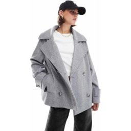 ASOS DESIGN - Caban habillÃ© en imitation laine - Gris Gris S female