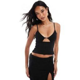 ASOS DESIGN - Caraco avec bonnets - Noir Noir M female