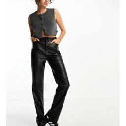 Asos Tall ASOS DESIGN Tall - Pantalon droit en similicuir - Noir Noir 48 female