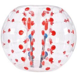VEVOR Bulle Gonflable de 1,5 m Motif Pois Rouge, Balle Pare Chocs à Bulles en PVC pour Hamster Humain 0,8 mm d'Épaisseur pour Adolescents et Adultes Jeux d'Équipe en Plein Air Jouets Pare-chocs Jardin