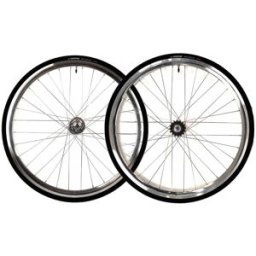 Paire de Roues Santafixie 30mm + Chambres à air + Pneus Argent
