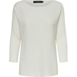 Pull manches 3/4 Nora col bateau snow white Femme VERO MODA