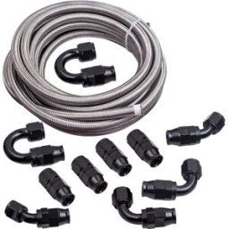 Maxpeedingrods 10AN 20Feet / 6M en acier inoxydable PTFE Fuel Line AN10 Fitting Swivel Hose Kit