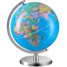 VEVOR Globe terrestre rotatif avec support, 203,2 mm, globe géographique éducatif avec fuseau horaire précis, matériau ABS, globe rotatif à 360° pour enfants, apprentissage géo en classe (Langue : anglais)
