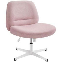 SONGMICS HOME Chaise de bureau tissu coton-lin, Rose Bonbon
