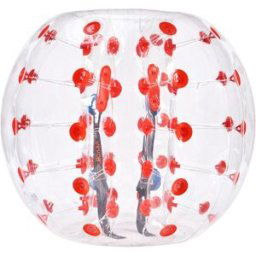 VEVOR Bulle Gonflable de 1,2 m Pois Rouge pour Adolescents Balle Pare Chocs à Bulles en PVC pour Hamster Humain 0,8 mm d'Épaisseur pour Jeux d'Équipe en Plein Air Jouets Pare-chocs Jardin