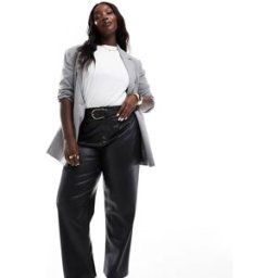 Asos Curve ASOS DESIGN Curve - Pantalon droit en similicuir - Noir Noir 52 female