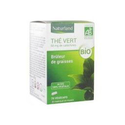 Naturland Thé Vert Bio 75 Capsules Végétales - Boîte 75 végécaps