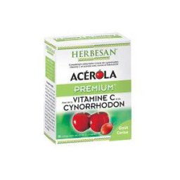 Herbesan Acerola Premium - 30 Comprimés à Croquer - Boîte 30 comprimés