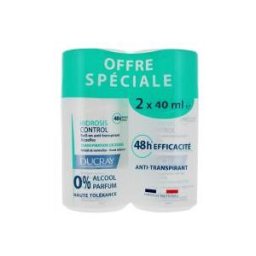 Ducray Hidrosis Control Roll-On Anti-Transpirant Aisselles Transpiration Excessive Lot 2 x 40 ml - Lot 2 x 40 ml