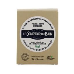 Le Comptoir du Bain Savon d'Alep Surgras Solide Peaux Très Sèches 190 g - Pain 190 g