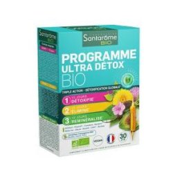 Santarome Programme Ultra Détox Bio (30 Ampoules) - Boîte 30 ampoules de 10 ml