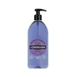 Le Comptoir du Bain Savon de Marseille Olive Lavande Extra Doux 1 l - Flacon-Pompe 1 Litre
