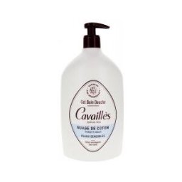 Rogé Cavaillès Gel Bain et Douche Fleur de Coton Peaux Sensibles 1 L - Flacon-Pompe 1000 ml