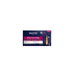 Phyto Phytocyane Traitement Antichute Femme - Chute Réactionelle - 12 Ampoules X 5 ml - Boîte 12 fioles de 5 ml