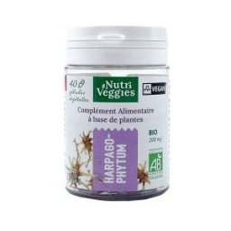 Nutriveggies Harpagophytum Complément Alimentaire Bio 40 Gélules - Pot 40 gélules