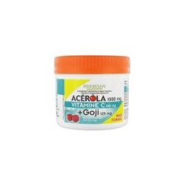 Herbesan Acerola 1000 + Goji Maxi Pot - 90 Comprimés à Croquer - Pot 90 Comprimés