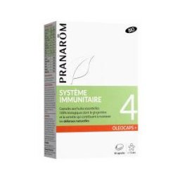 Pranarôm Oléocaps+ 4 Capsules d'Huiles Essentielles Bio Système Immunitaire 30 Capsules - Boîte 30 Capsules