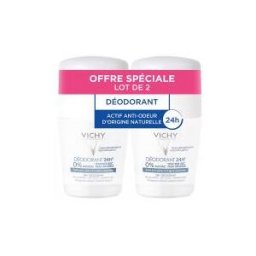 Vichy Déodorant Sans Sels d'Aluminium Roll-On Duo 2 x 50 ml - Lot 2 x 50 ml