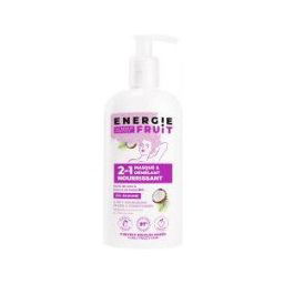 Energie Fruit Énergie Fruit Masque 2 en 1 Sans Silicone - Cheveux Boucles - Coco et Beurre de Karité Bio - Flacon-Pompe 300 ml
