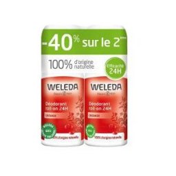 Weleda Duo Déodorant Roll-On 24H Grenade - 2 X 50 ml - Lot 2 x 50 ml