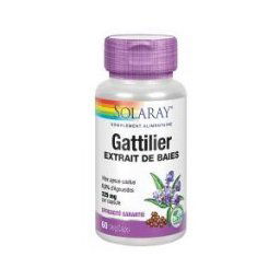 Solaray Gattilier (Vitex) - 225 mg Standardisé - à 0,5% d'Agnosides - 60 Caps. Vég. - Boîte 60 capsules