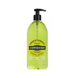 Le Comptoir du Bain Savon de Marseille Citron & Menthe Extra Doux 1 l - Flacon-Pompe 1 Litre