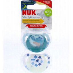 Nuk Starlight Jour et Nuit Sucettes 18-36 Mois 2uts