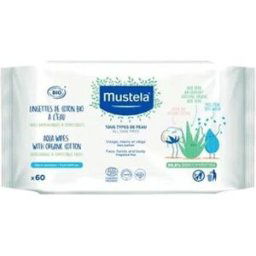 Mustela Lingettes De Coton Bio À l'Eau 60 Unités