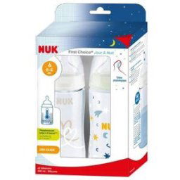Nuk First Choice+ Day Night Silicone Bottle 2uts